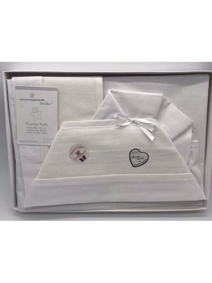 Vendita COMPLETO LENZUOLA CARROZZINO COTONE NEONATO UNISEX BATUFFOLINI