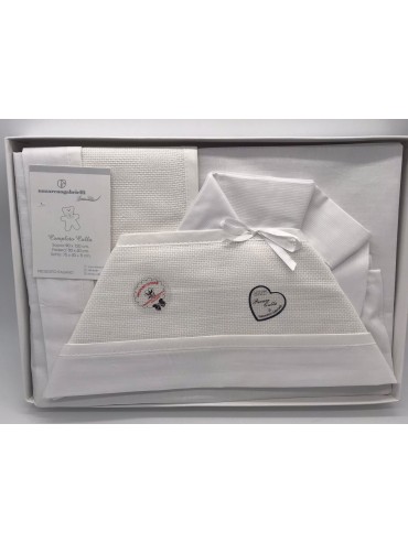Vendita COMPLETO LENZUOLA CARROZZINO COTONE NEONATO UNISEX BATUFFOLINI