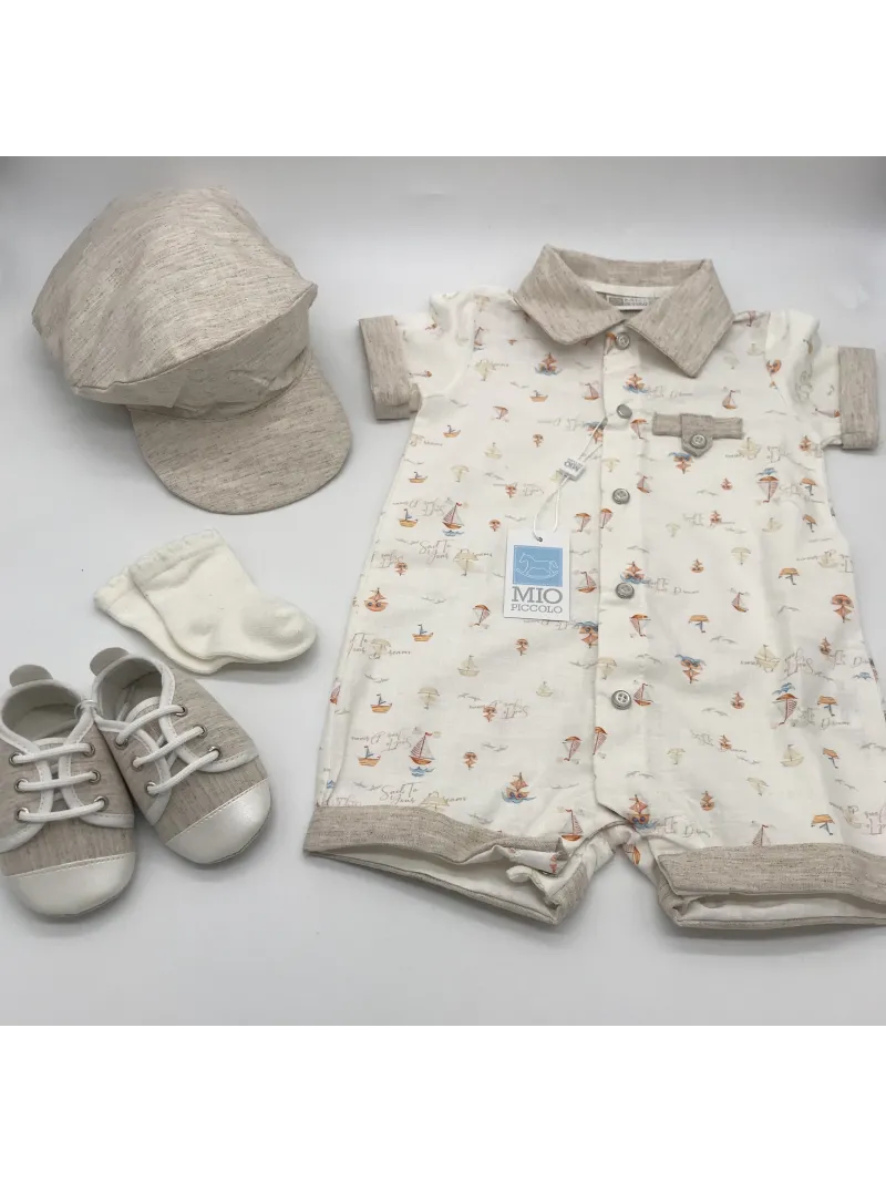 COMPLETO 4 PEZZI NEONATO 100% COTONE MIO PICCOLO 058