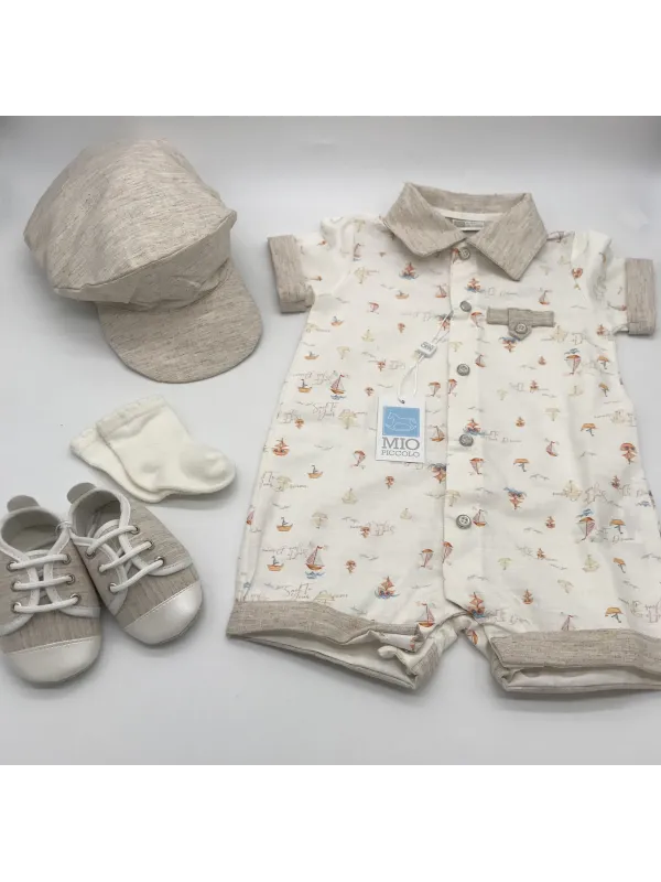 COMPLETO 4 PEZZI NEONATO 100% COTONE MIO PICCOLO 058