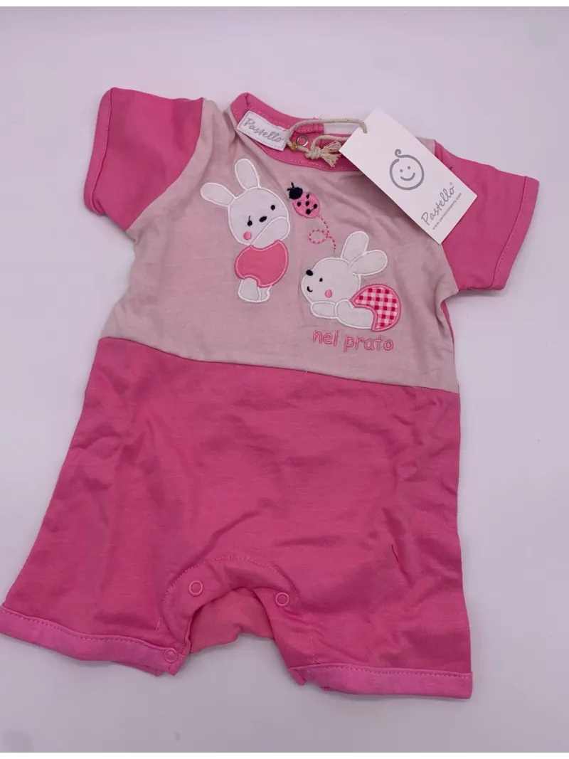 Vendita TUTINA PAGLIACCETTO CORTA NEONATO FEMMINA COTONE PASTELLO