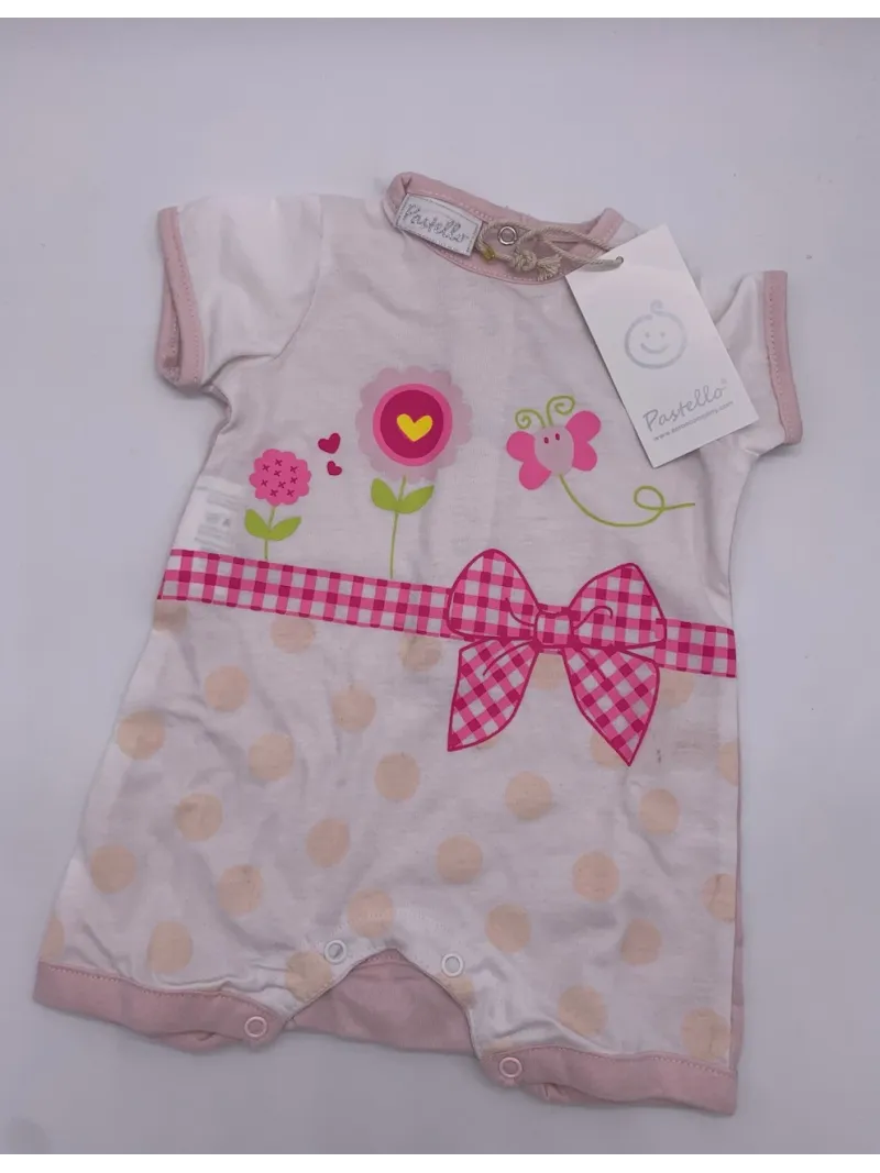 Vendita TUTINA PAGLIACCETTO CORTA NEONATO FEMMINA COTONE PASTELLO