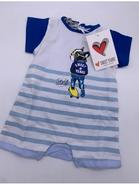 Vendita TUTINA PAGLIACCETTO CORTO NEONATO MASCHIO COTONE PASTELLO 2