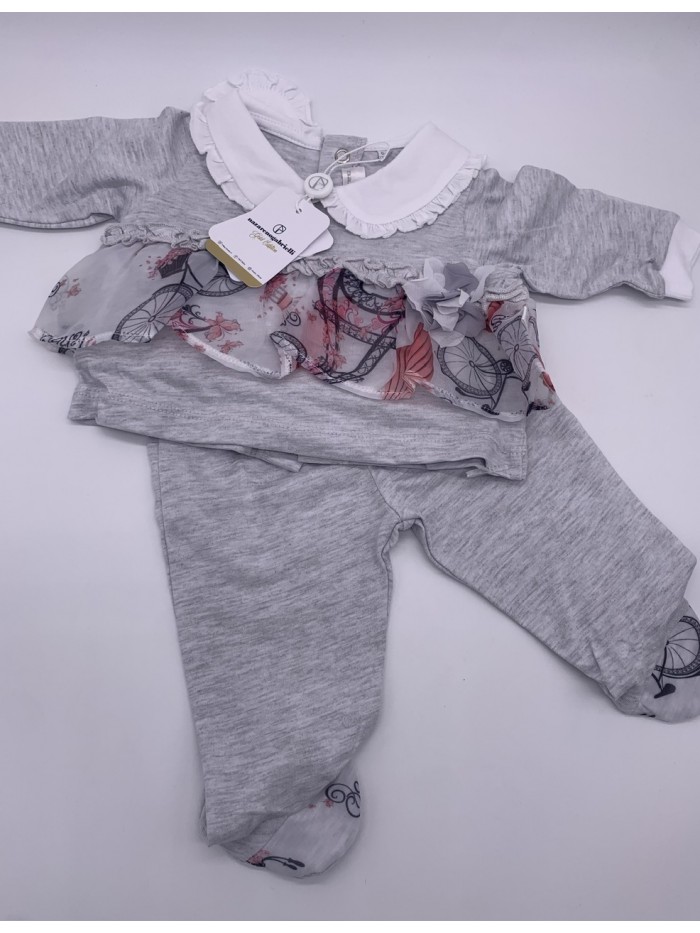 Vendita TUTINA MANICA LUNGA DUE PEZZI COTONE NEONATO FEMMINA IRGE