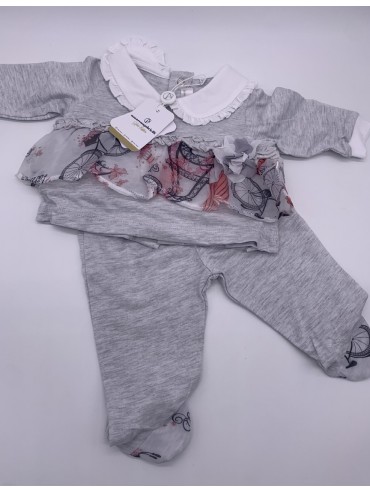 Vendita TUTINA MANICA LUNGA DUE PEZZI COTONE NEONATO FEMMINA IRGE