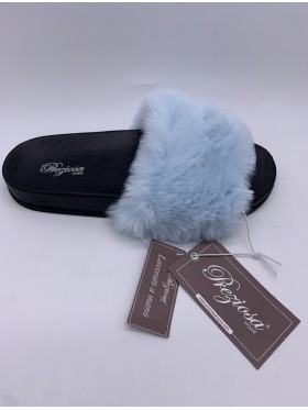 PANTOFOLA CIABATTA ANTISCIVIOLO DONNA PRIMAVERA ESTATE CON FASCIA IN PELLICCIA PREZIOSA 0039 2