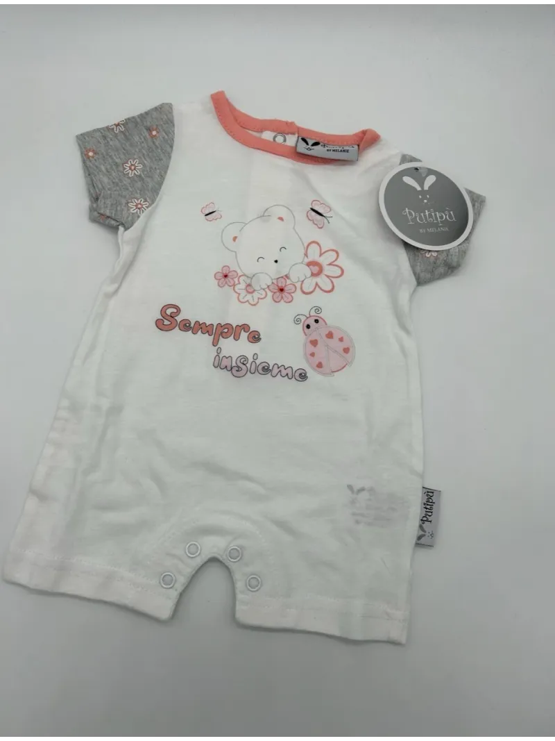 Vendita TUTINA PAGLIACCETTO CORTA NEONATO FEMMINA COTONE PASTELLO