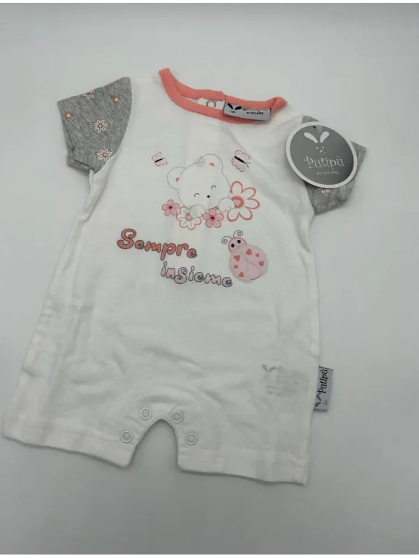 Vendita TUTINA PAGLIACCETTO CORTA NEONATO FEMMINA COTONE PASTELLO