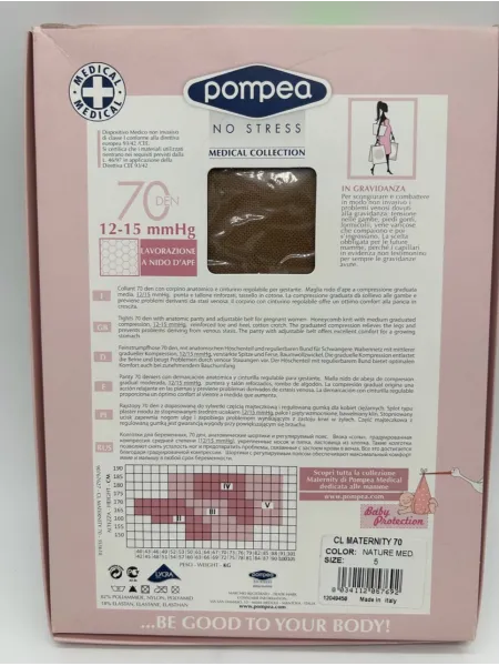 Acquista ora COLLANT CALZA PREMAMAN ALTO IN VITA CON CINTURINO REGOLABILE 70 DEN MATERNITY COLLECTION COMPRESSIONE MEDIA NO STRE 2