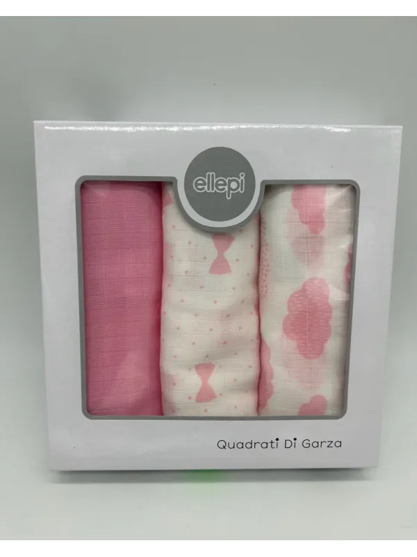 Vendita QUADRATI COTONE GARZA NEONATO 3 PEZZI MELANIE
