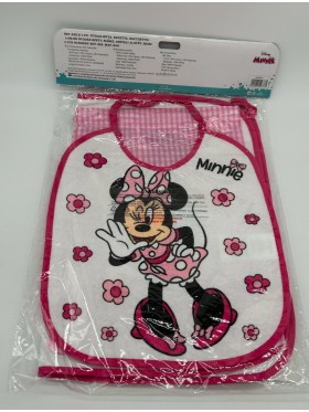 SET ASILO 3 PEZZI TOVAGLIETTA BAVETTA SACCHETTO DISNEY MINNIE