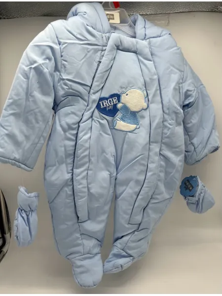 ESKIMO BABY FELPATO NEONATO NEONATA UNISEX CON GUANTI E CAPPUCCIO IRGE 107 2