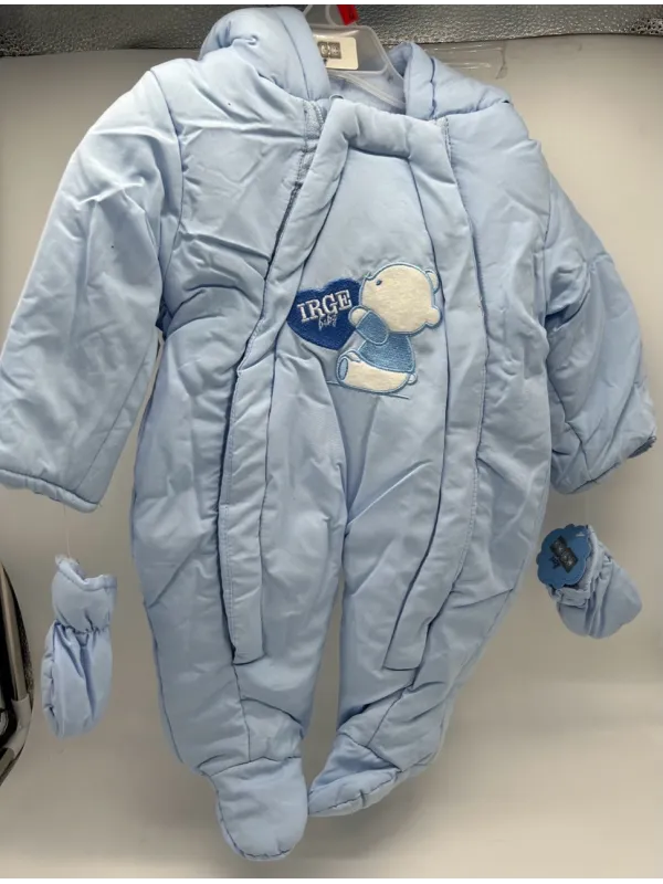 ESKIMO BABY FELPATO NEONATO NEONATA UNISEX CON GUANTI E CAPPUCCIO IRGE 107