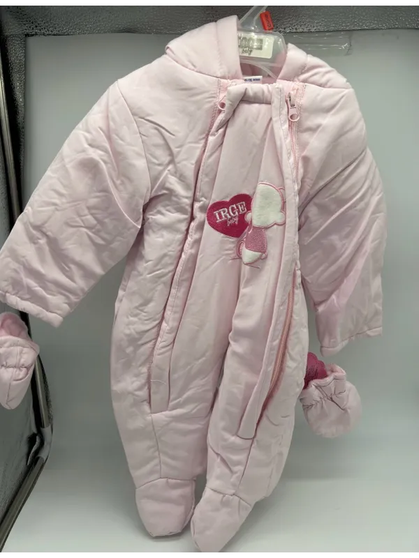 ESKIMO BABY FELPATO NEONATO NEONATA UNISEX CON GUANTI E CAPPUCCIO IRGE 107