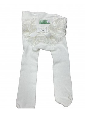 Collant invernale per neonata - Meritex Colore Bianco Taglia 3 - 6 mesi