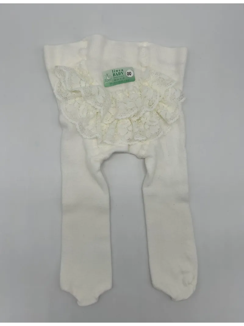CALZAMAGLIE CON ROUCHE NEONATA CALDO COTONE MADE IN ITALY MAB by Mio Piccolo G331