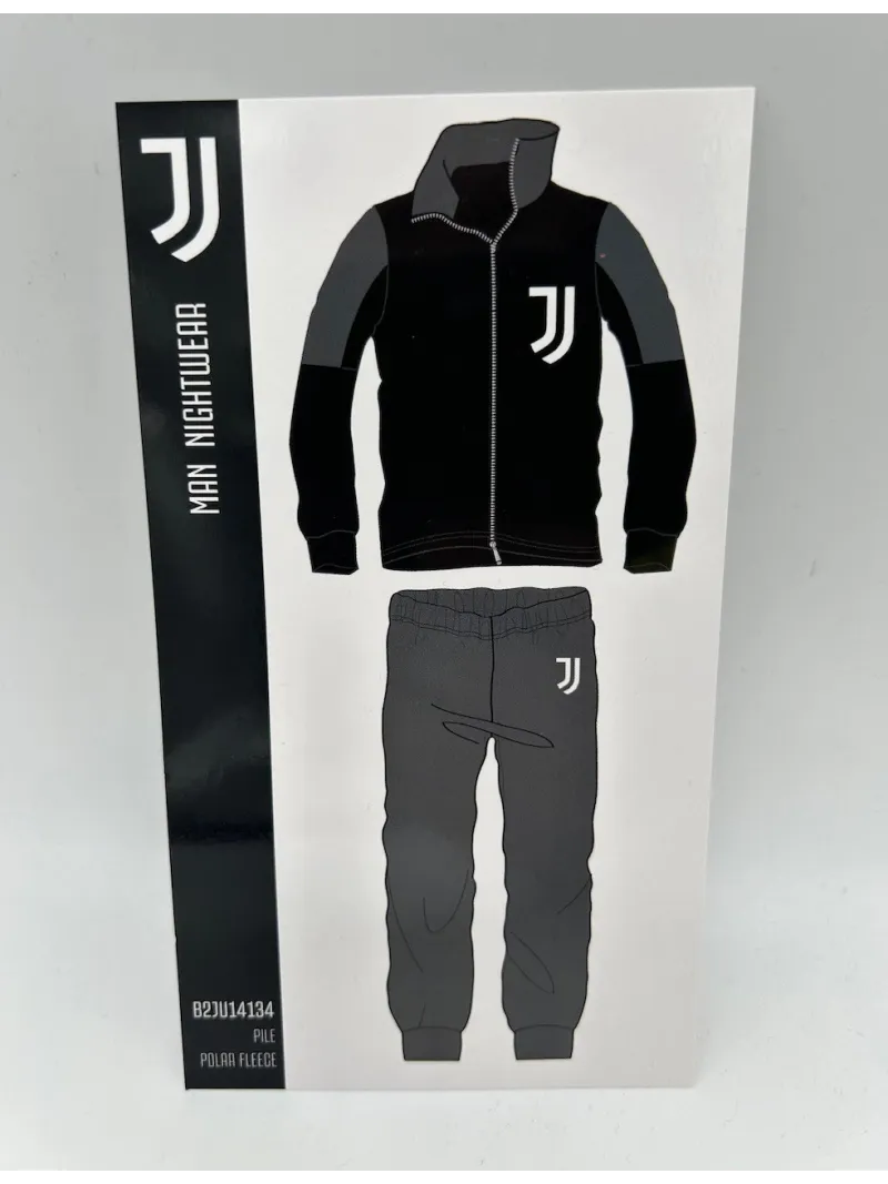 Acquista ora PIGIAMA TUTA UOMO PILE FULL ZIP MANICA LUNGA COLLECTION 2025-2026 HERMET FC JUVENTUS B2JU14134.001 su nonsolointimo