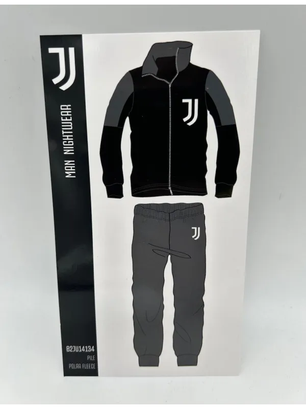 Acquista ora PIGIAMA TUTA UOMO PILE FULL ZIP MANICA LUNGA COLLECTION 2025-2026 HERMET FC JUVENTUS B2JU14134.001 su nonsolointimo